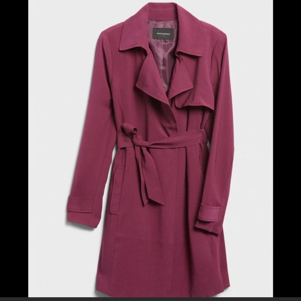 Banana Republic Burgundy Soft Trench Coat XXS